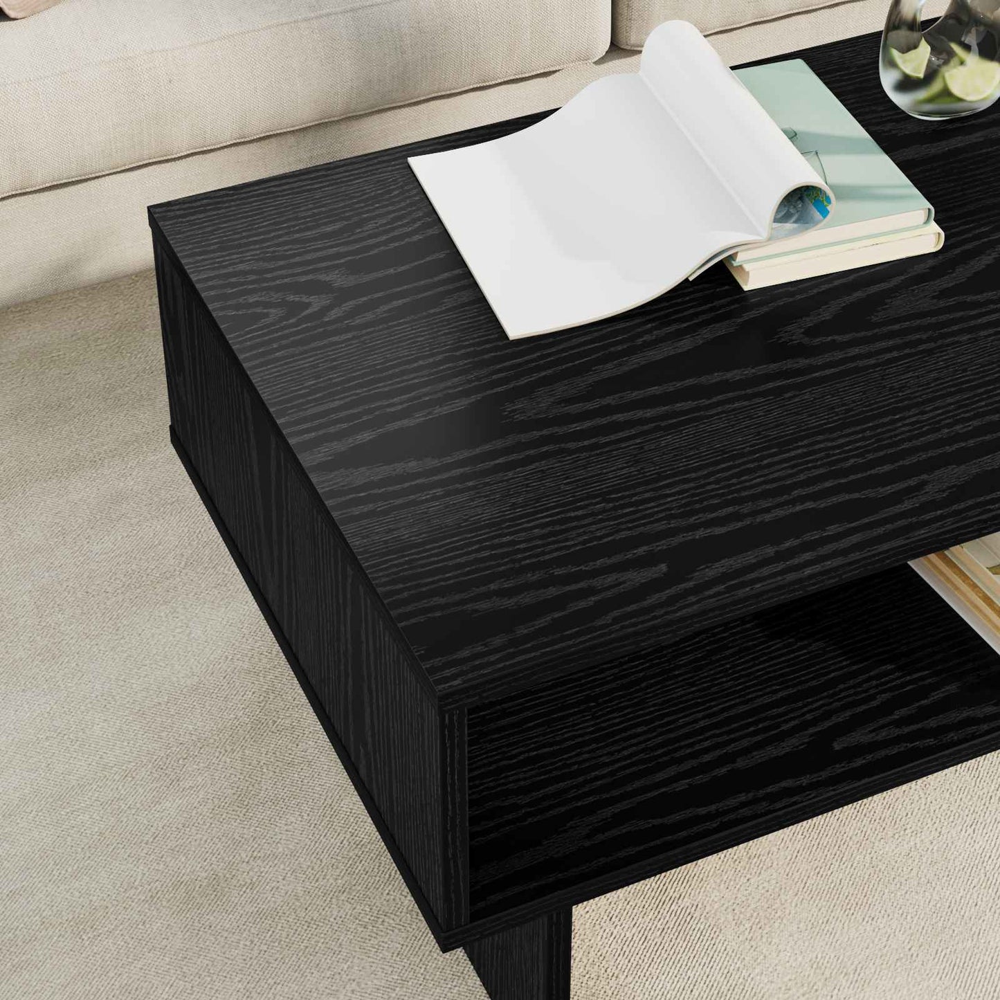 Tavolino da salotto Rovere Nero 80 x 46 x 35 cm | homemem39