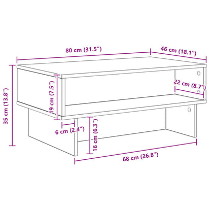 Tavolino da salotto Rovere Nero 80 x 46 x 35 cm | homemem39