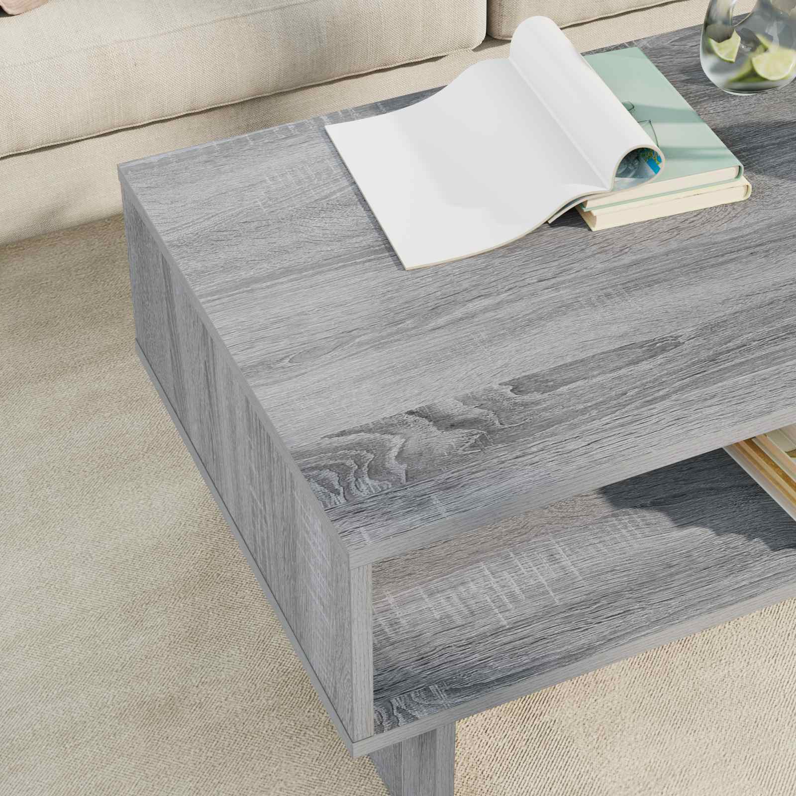 Tavolino da salotto Grigio Sonoma 80 x 46 x 35 cm | homemem39