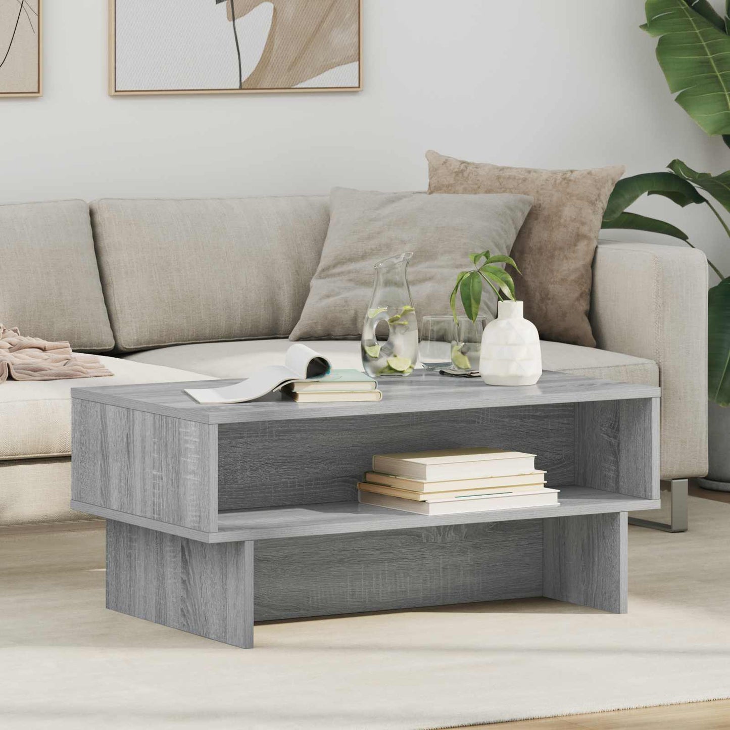 Tavolino da salotto Grigio Sonoma 80 x 46 x 35 cm | homemem39