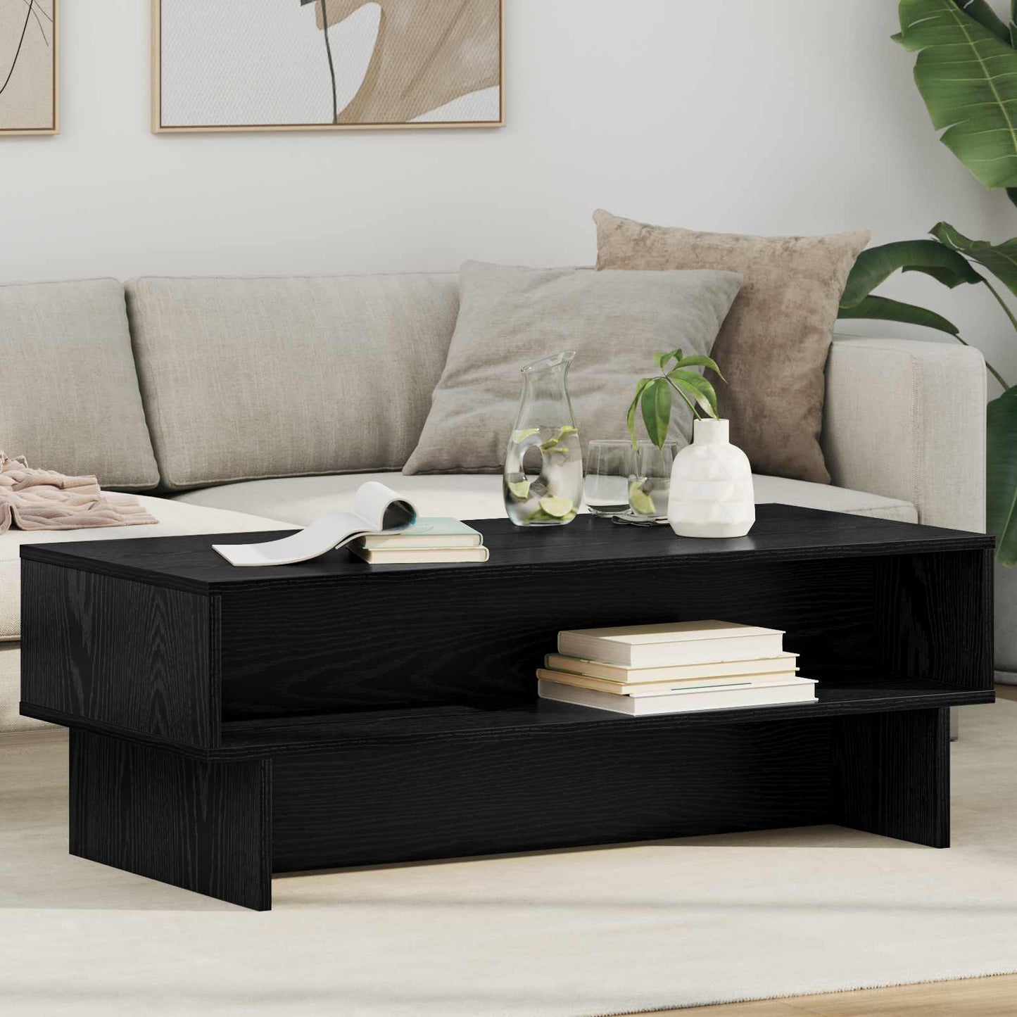 Tavolino da salotto Rovere Nero 100 x 46 x 35 cm
