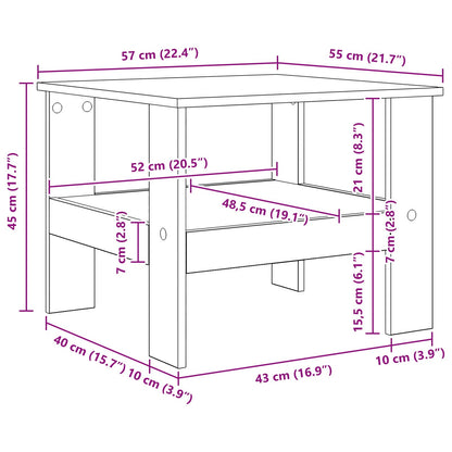 Tavolino da salotto Rovere fumé 57 x 55 x 45 cm | homemem39
