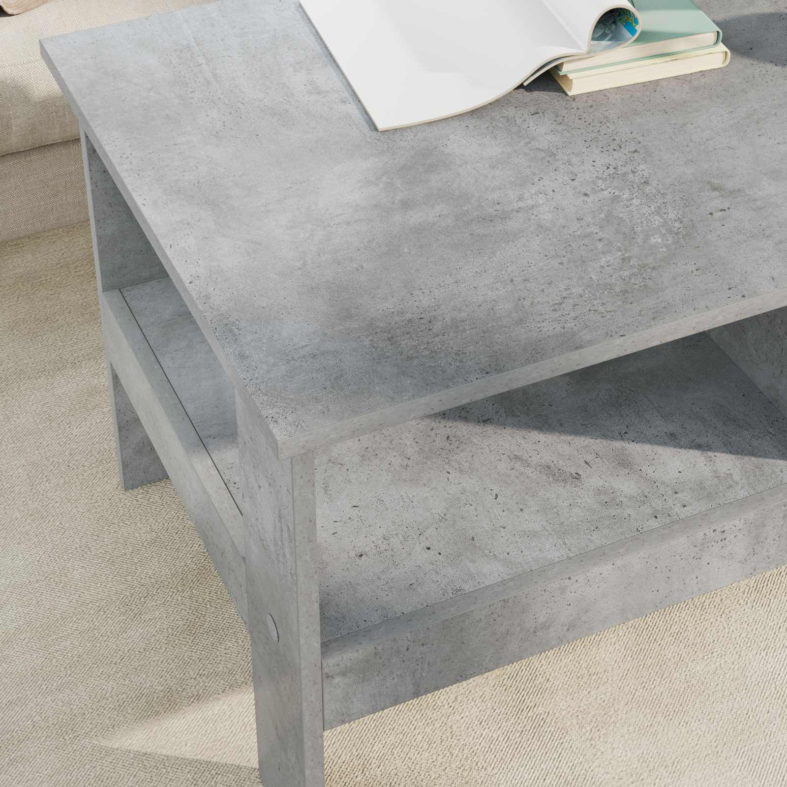 Tavolino da salotto Grigio cemento 90 x 50 x 45 cm | homemem39
