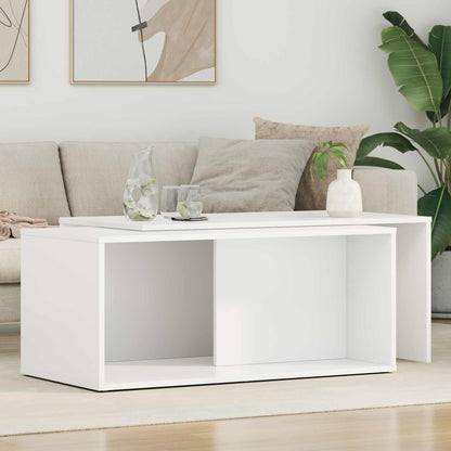 Set di Tavolini da Caffè 2 pcs Bianco Legno multistrato | homemem39