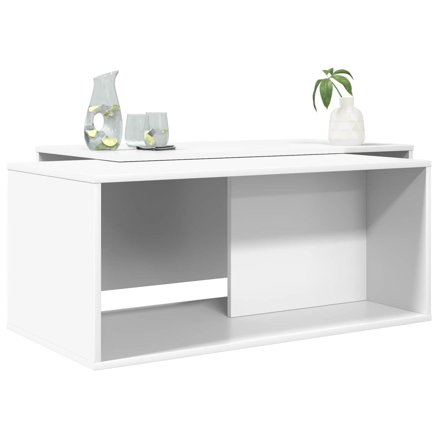 Set di Tavolini da Caffè 2 pcs Bianco Legno multistrato | homemem39