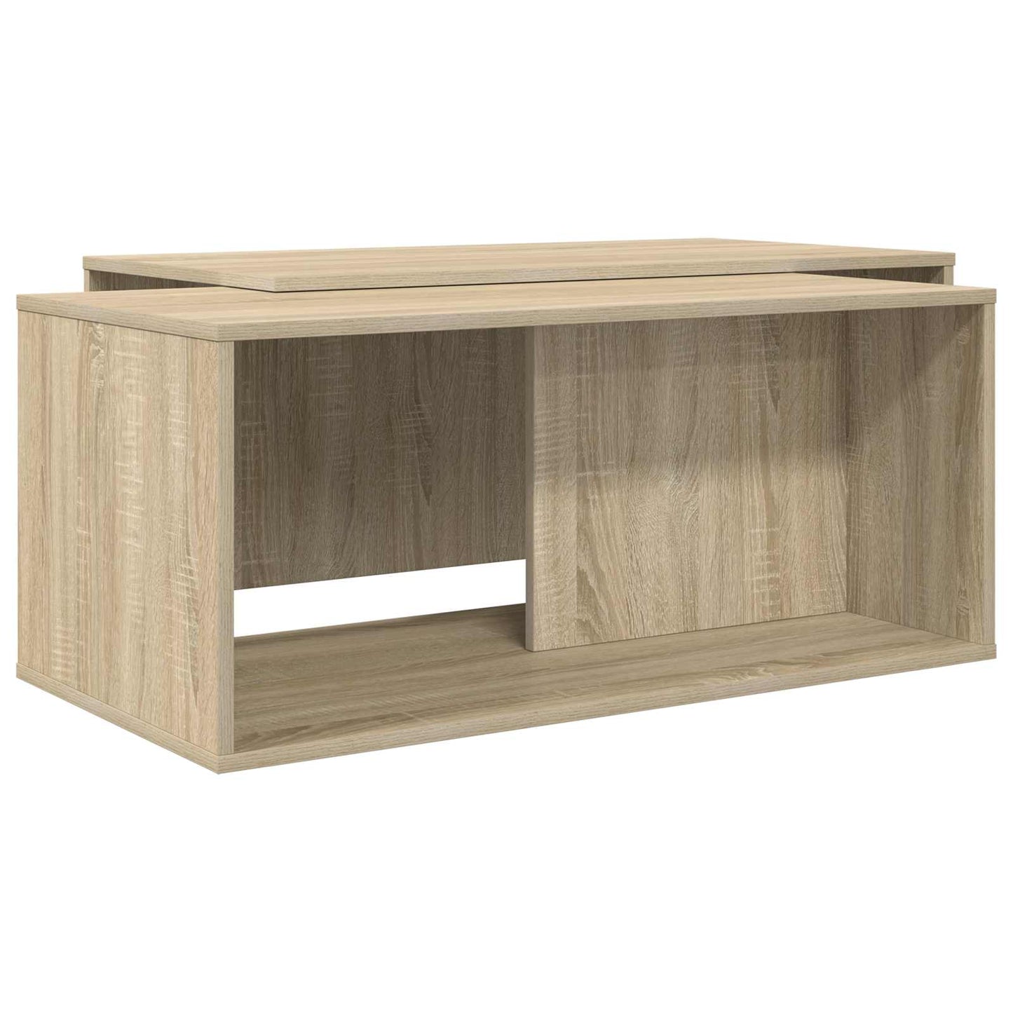 Set di Tavolini da Caffè 2 pcs Rovere Sonoma Legno multistrato | homemem39
