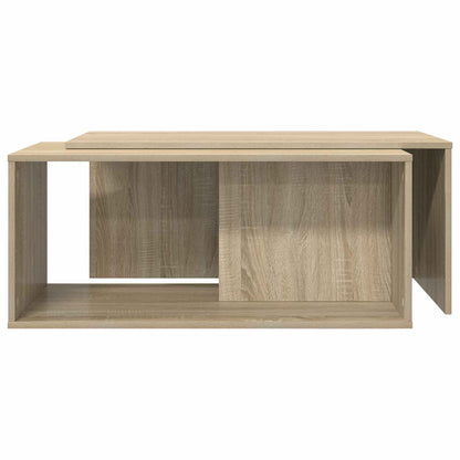 Set di Tavolini da Caffè 2 pcs Rovere Sonoma Legno multistrato | homemem39