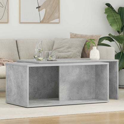 Set di Tavolini da Caffè 2 pcs Grigio cemento Legno multistrato | homemem39