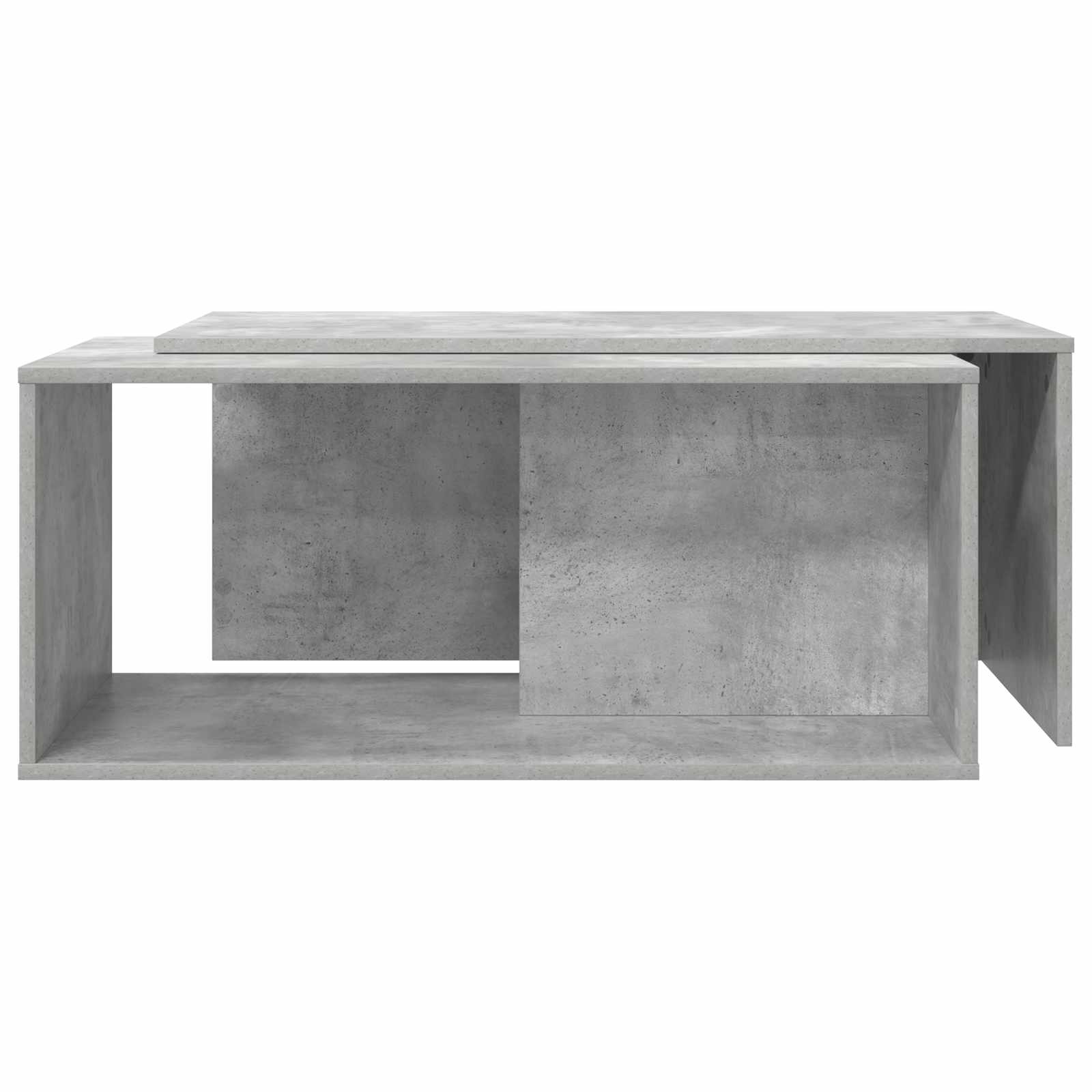Set di Tavolini da Caffè 2 pcs Grigio cemento Legno multistrato | homemem39