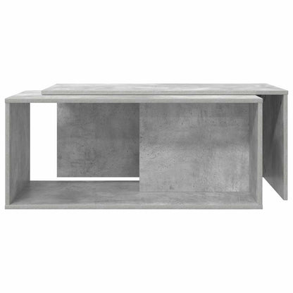 Set di Tavolini da Caffè 2 pcs Grigio cemento Legno multistrato | homemem39
