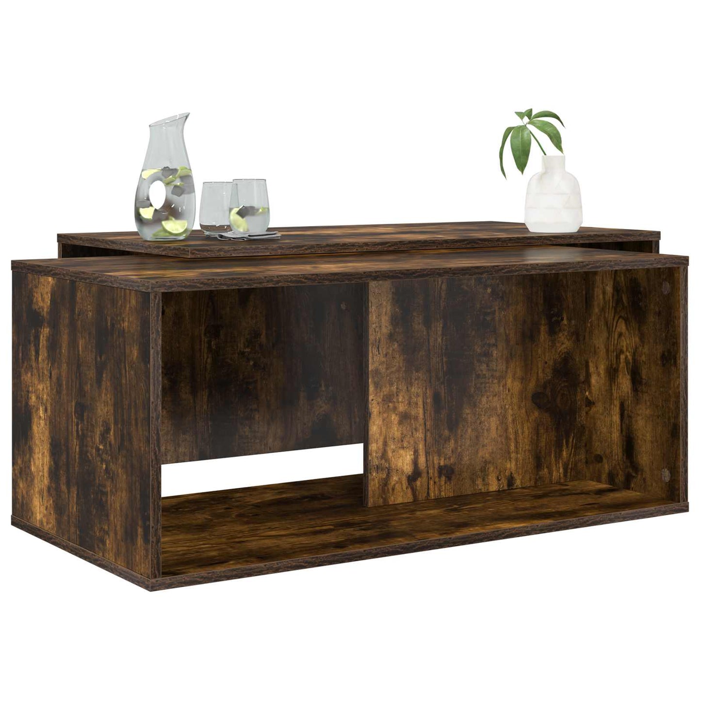 Set di Tavolini da Caffè 2 pcs Rovere fumé Legno multistrato | homemem39