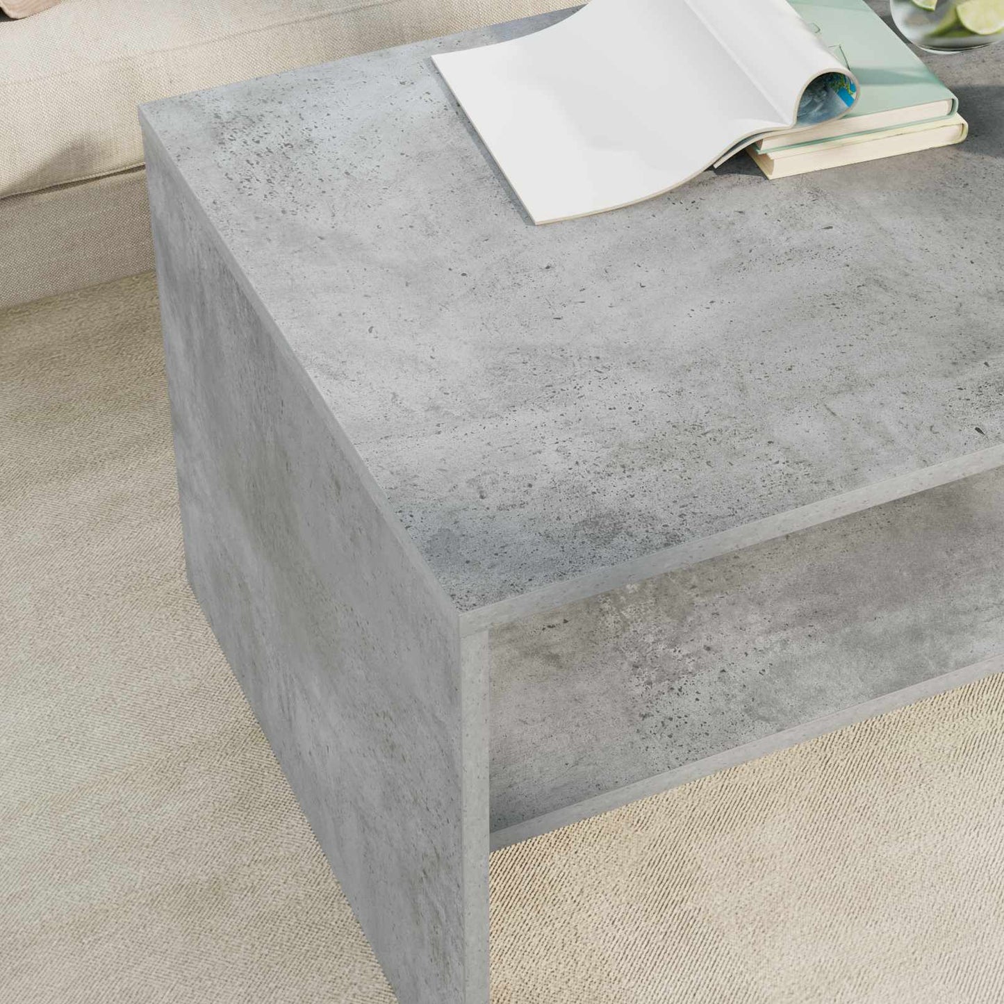 Tavolino da salotto Grigio cemento 80 x 50 x 40 cm | homemem39