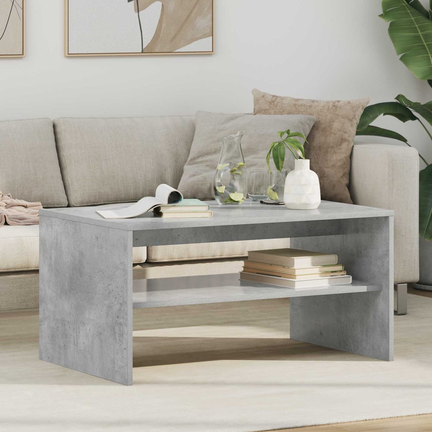 Tavolino da salotto Grigio cemento 80 x 50 x 40 cm | homemem39