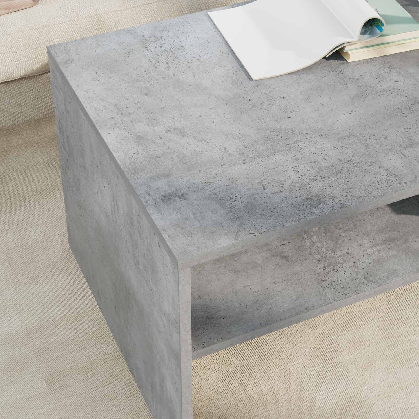 Tavolino da salotto Grigio cemento 100 x 50 x 40 cm | homemem39
