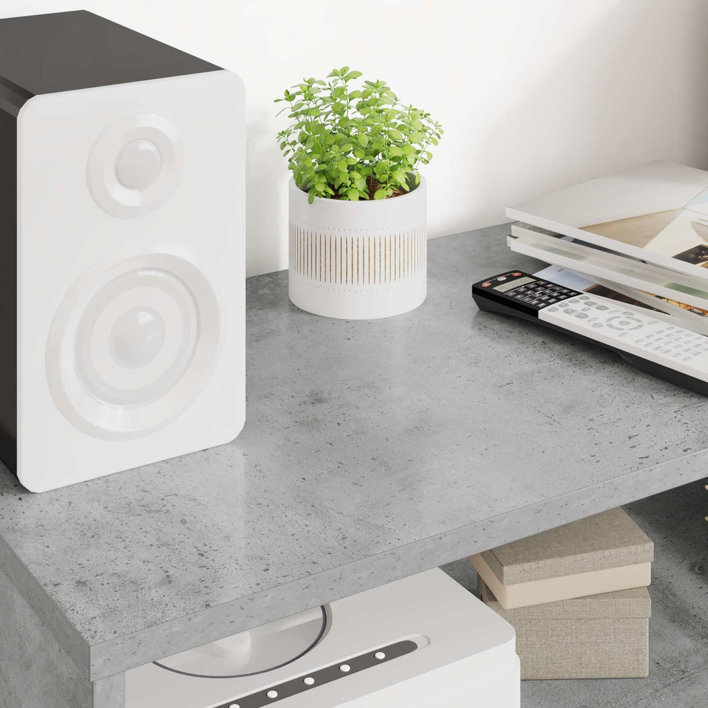 Mobile TV Grigio cemento 80 x 35 x 40 cm Legno multistrato