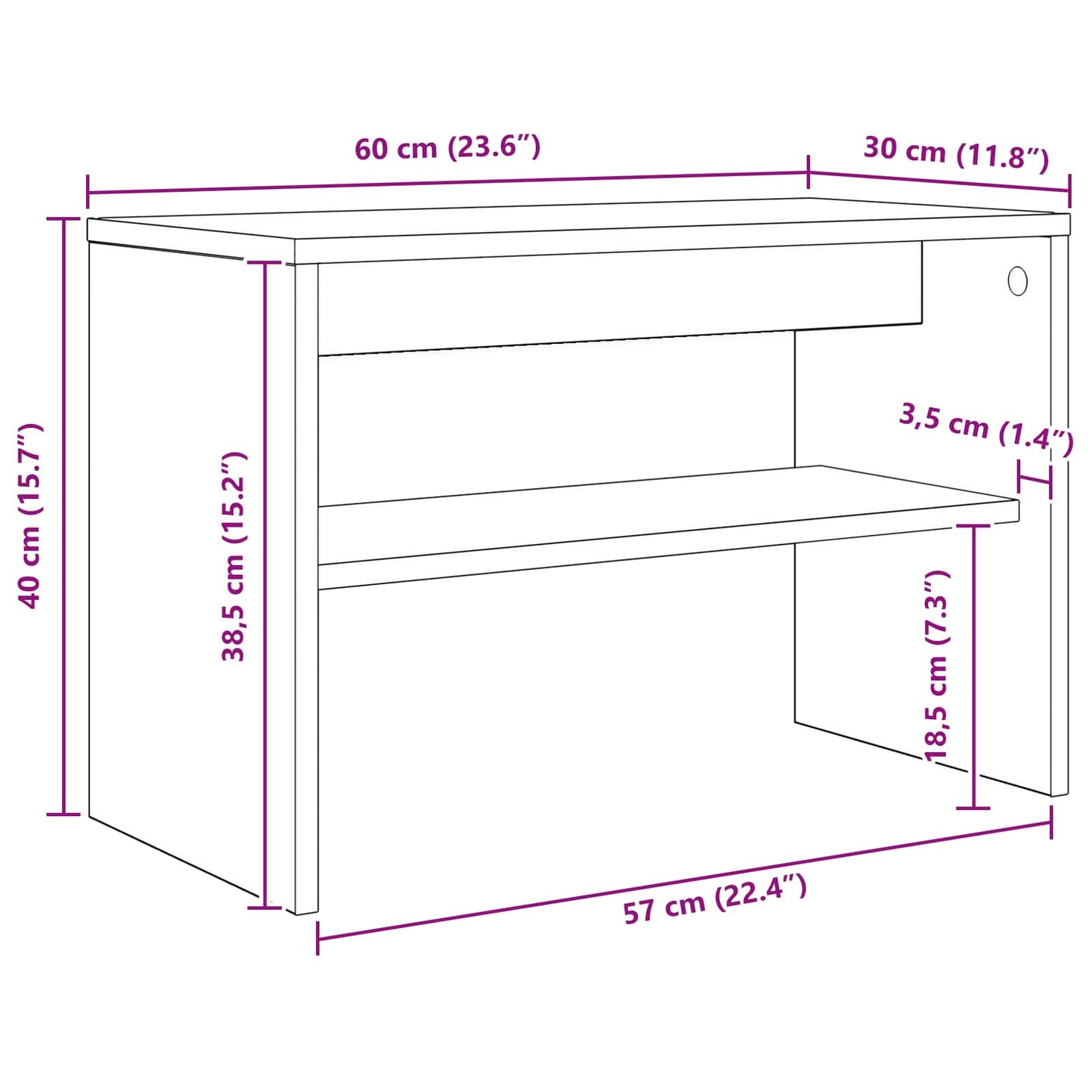 Mobile TV Grigio Sonoma 60 x 30 x 40 cm Legno multistrato