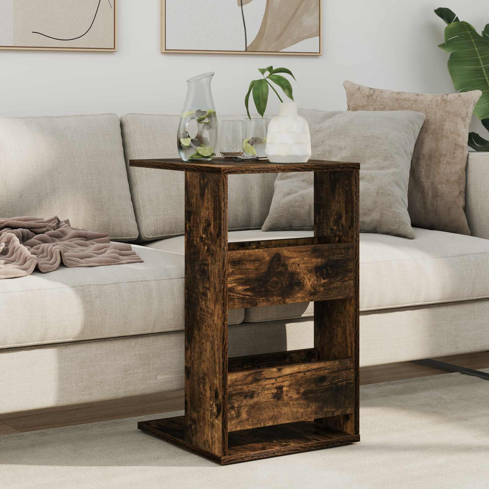 Tavolo laterale Rovere fumé 40 x 35 x 60,5 cm Legno multistrato | homemem39