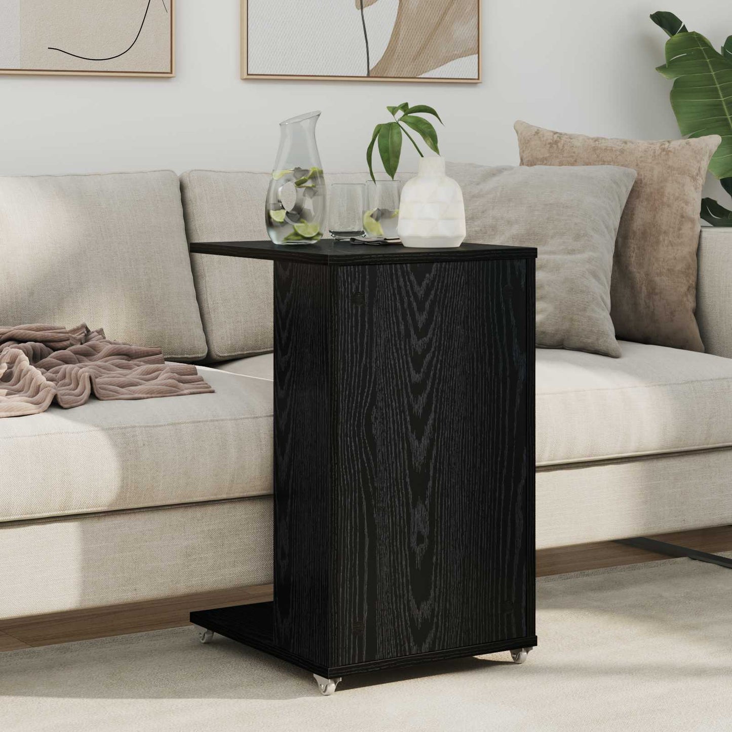 Tavolo laterale Rovere Nero 40 x 35 x 60 cm Legno multistrato | homemem39