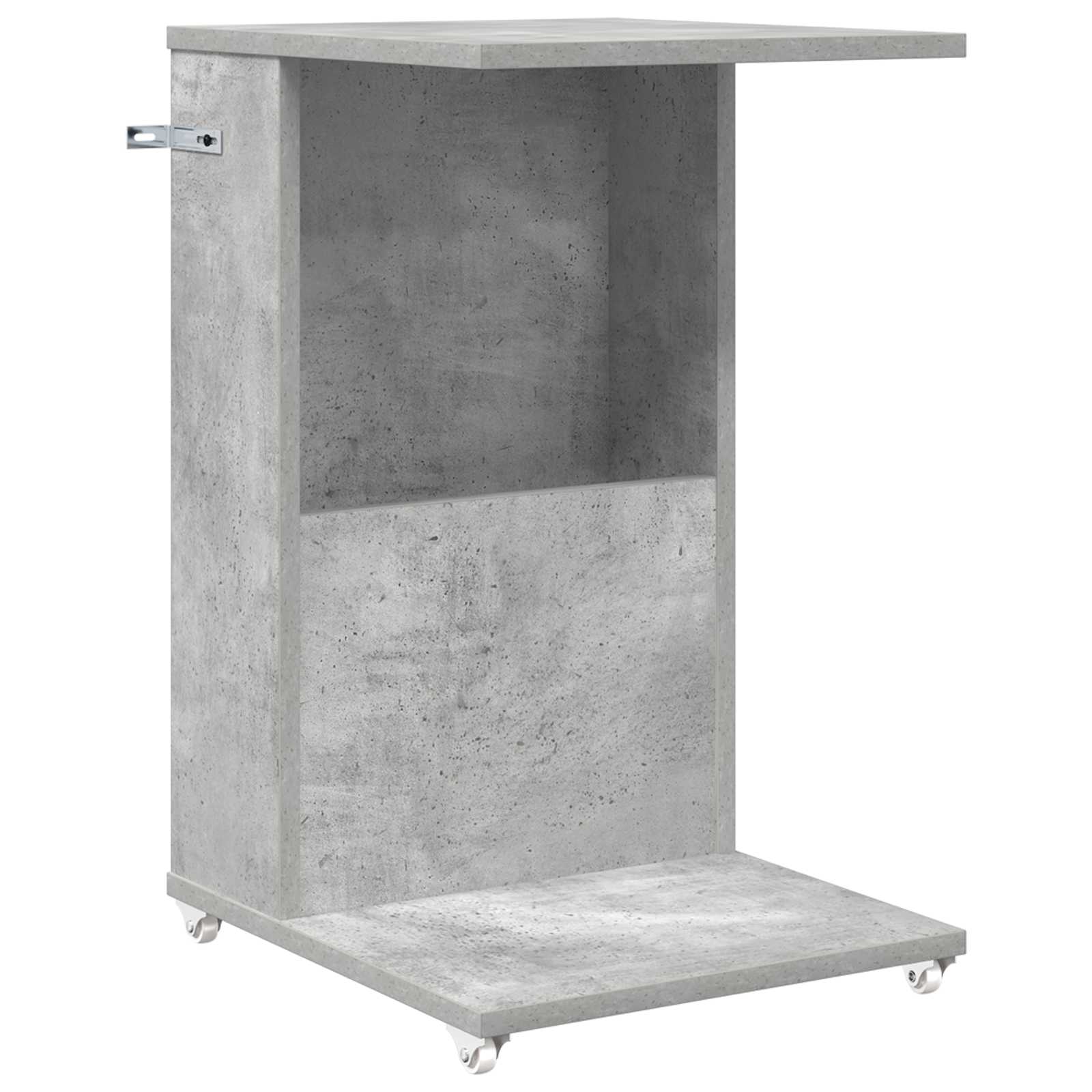 Tavolo laterale con ruota Grigio cemento 40 x 35 x 60 cm | homemem39