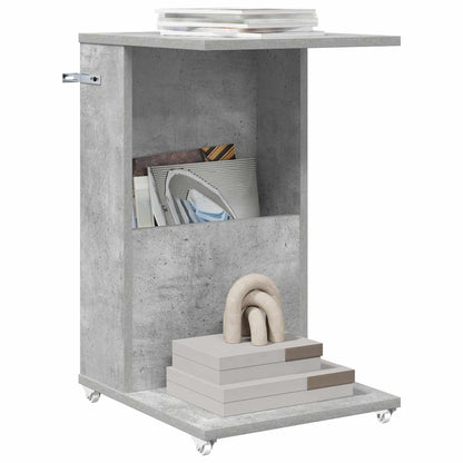Tavolo laterale con ruota Grigio cemento 40 x 35 x 60 cm | homemem39