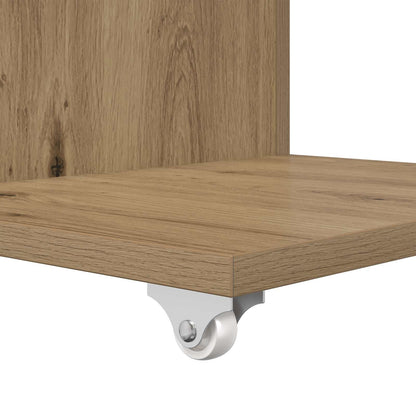 Tavolo laterale con ruota Rovere artigianale 40 x 35 x 60 cm | homemem39