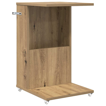 Tavolo laterale con ruota Rovere artigianale 40 x 35 x 60 cm | homemem39