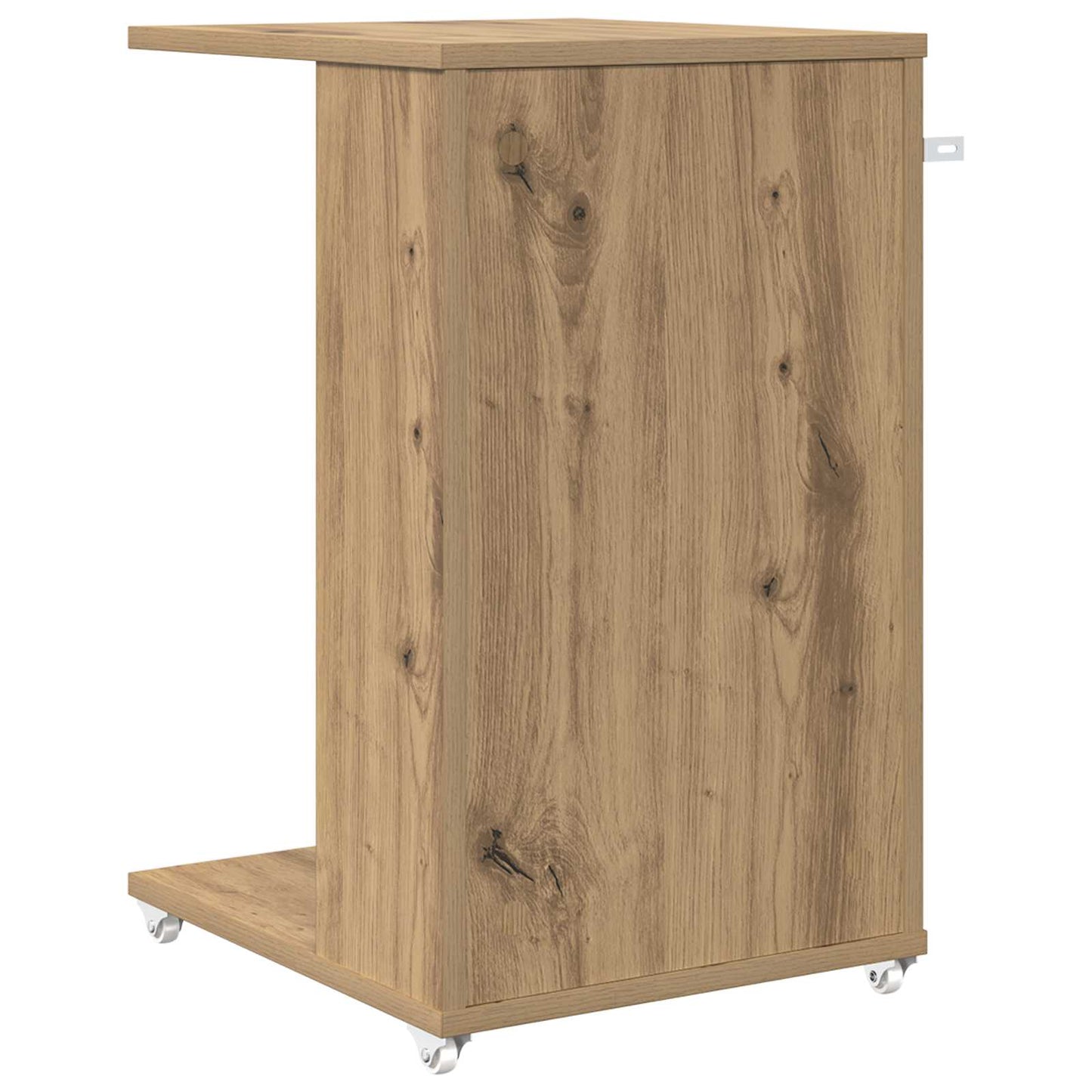Tavolo laterale con ruota Rovere artigianale 40 x 35 x 60 cm | homemem39