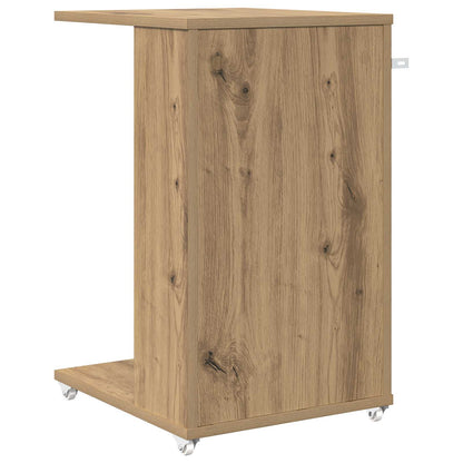 Tavolo laterale con ruota Rovere artigianale 40 x 35 x 60 cm | homemem39