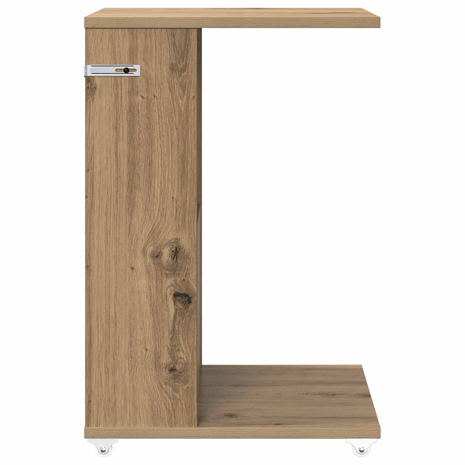Tavolo laterale con ruota Rovere artigianale 40 x 35 x 60 cm | homemem39