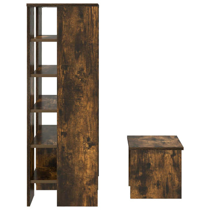 Mobile per scarpe 2 pcs Rovere fumé Legno multistrato