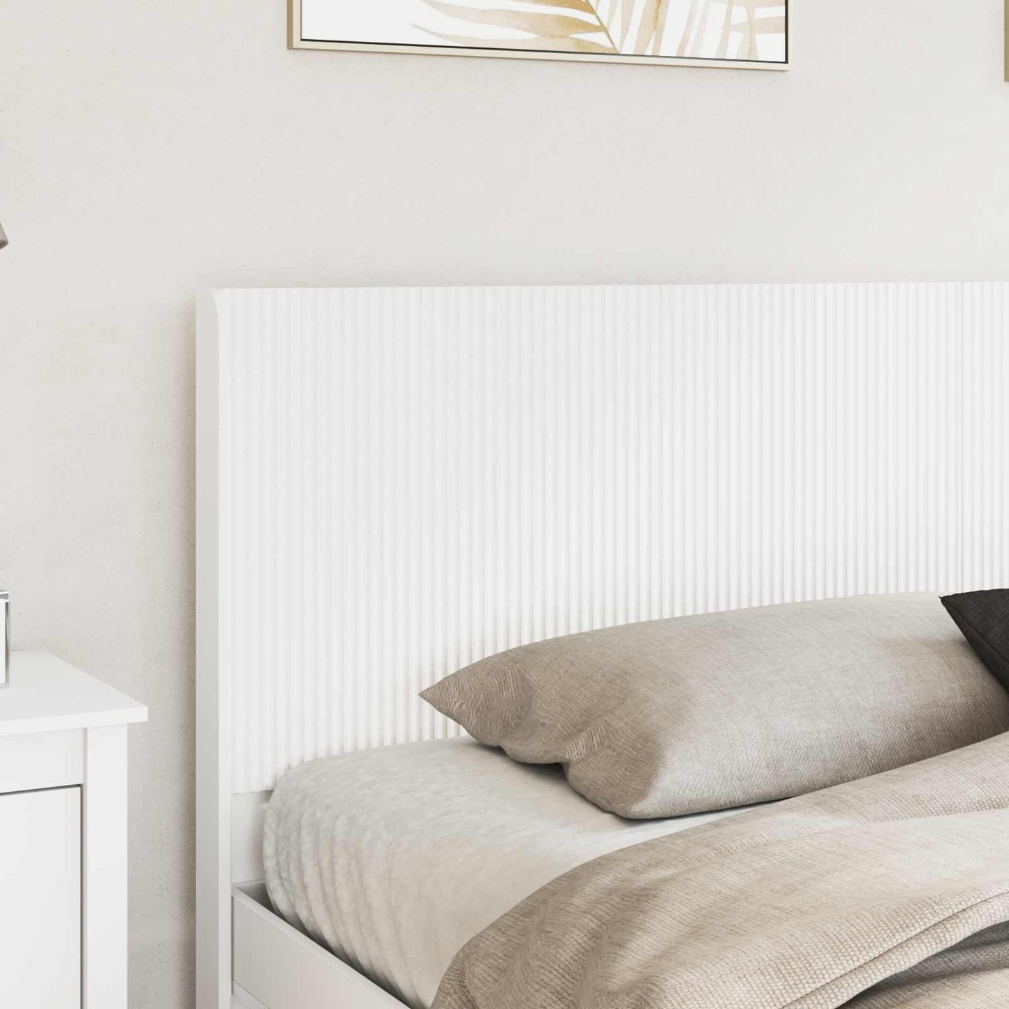 Struttura del letto con stoccaggio e testata Bianco | homemem39