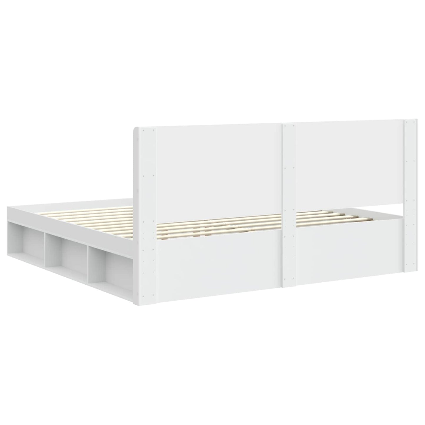 Struttura del letto con stoccaggio e testata Bianco | homemem39