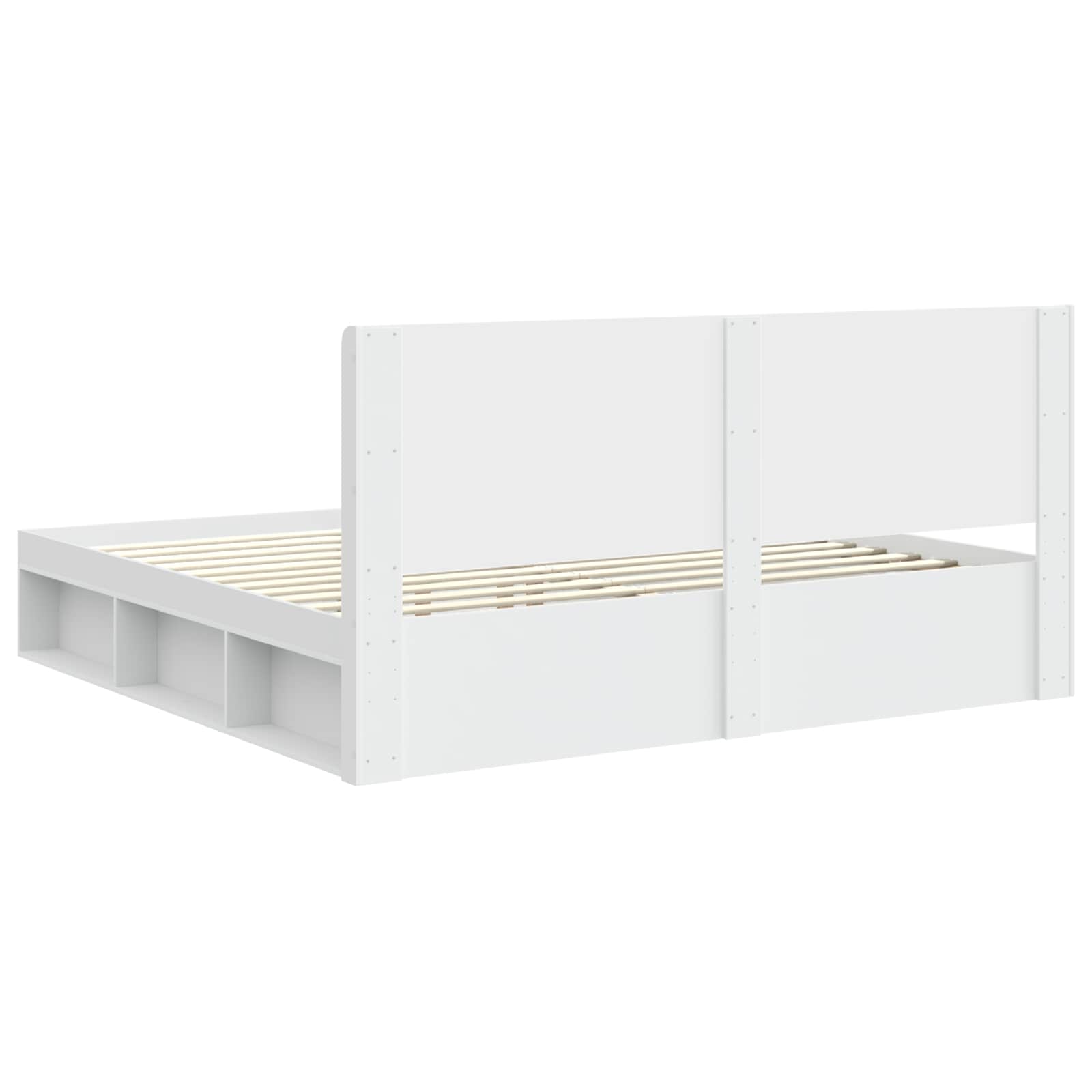 Struttura del letto con stoccaggio e testata Bianco | homemem39
