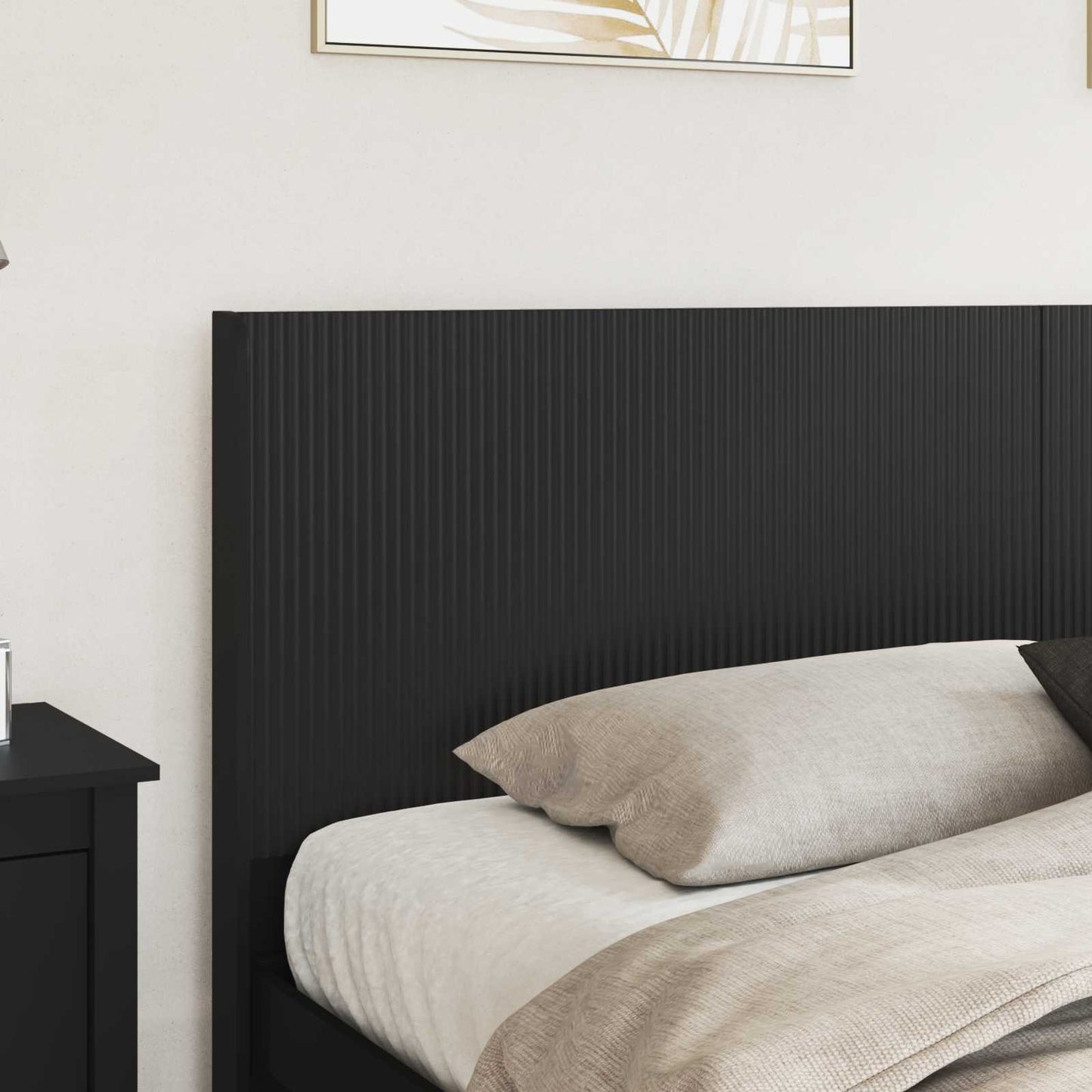 Struttura del letto con stoccaggio e testata Nero 200 x 200 cm | homemem39
