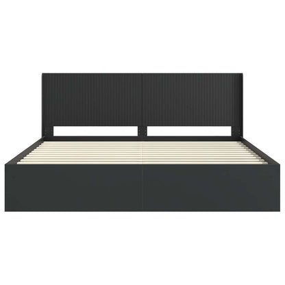 Struttura del letto con stoccaggio e testata Nero 180 x 200 cm | homemem39