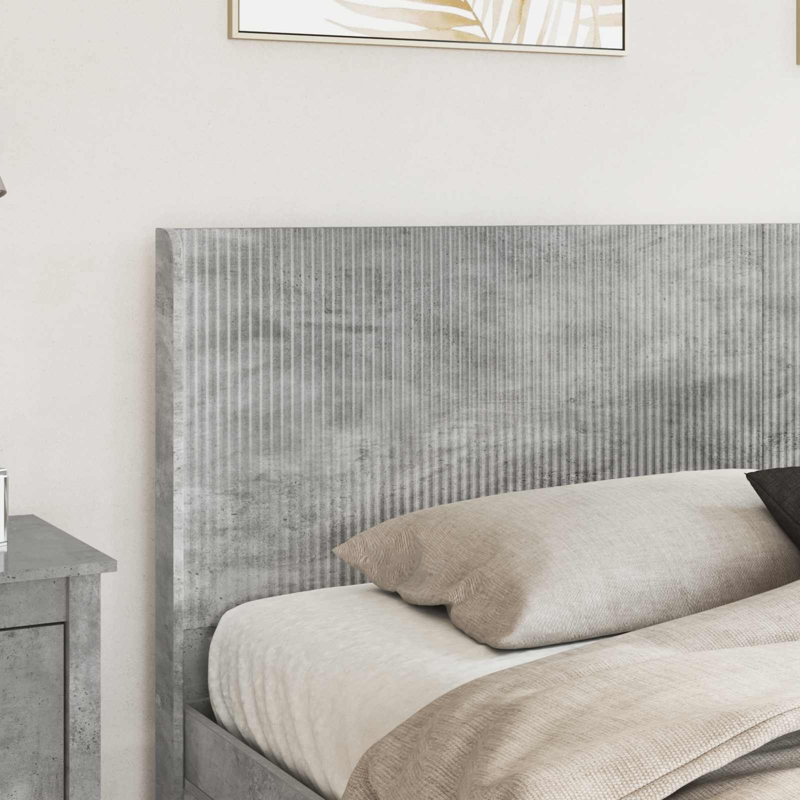 Struttura del letto con stoccaggio e testata Grigio Cemento | homemem39