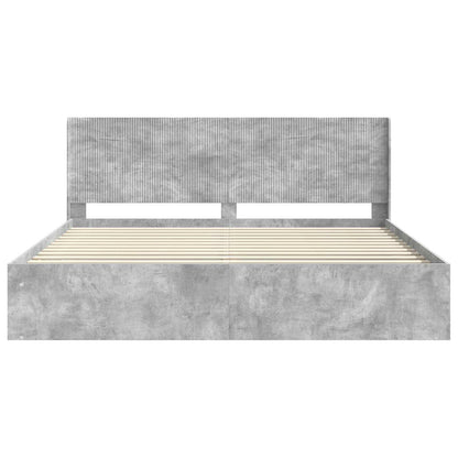 Struttura del letto con stoccaggio e testata Grigio Cemento | homemem39