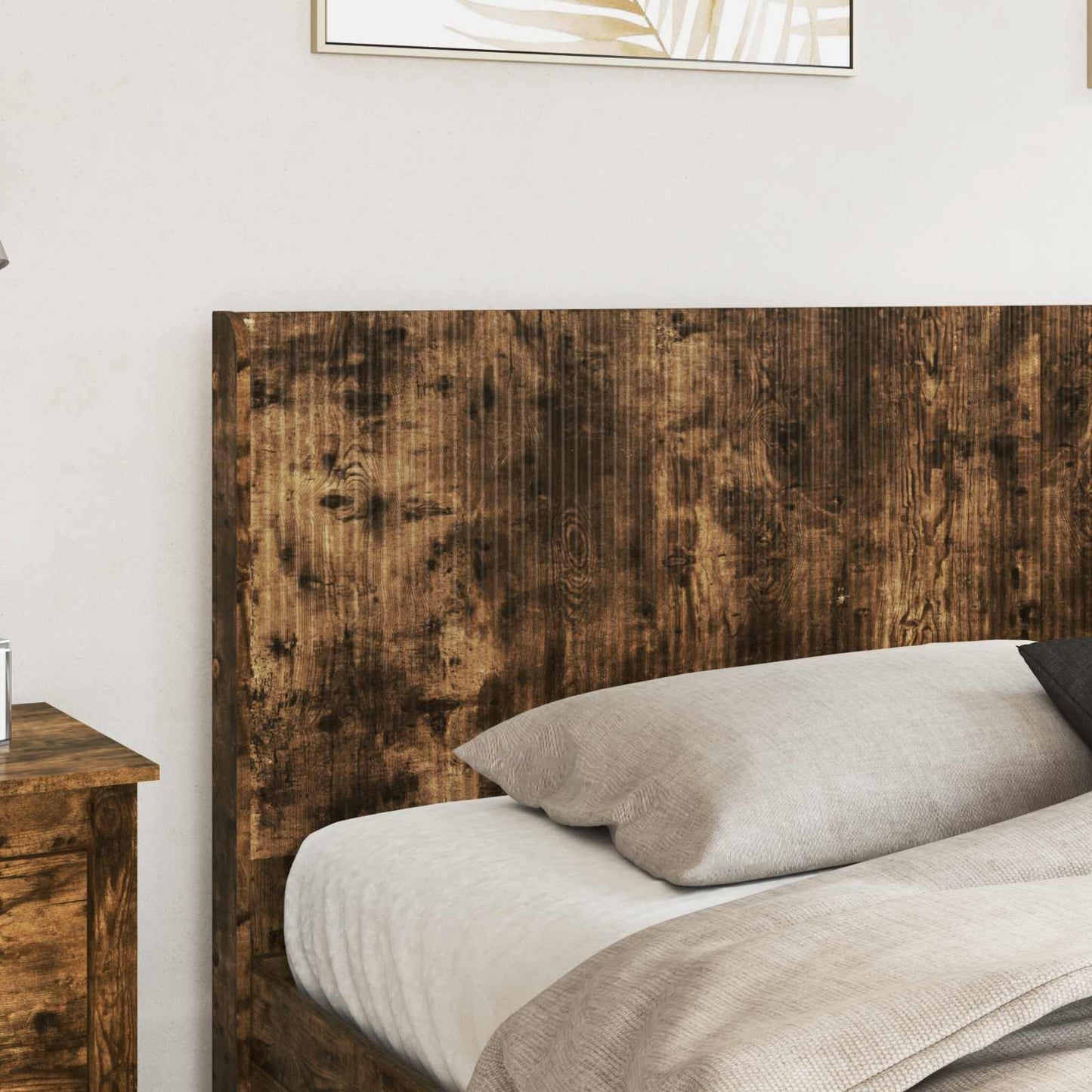Struttura del letto con stoccaggio e testata Rovere Fumo | homemem39