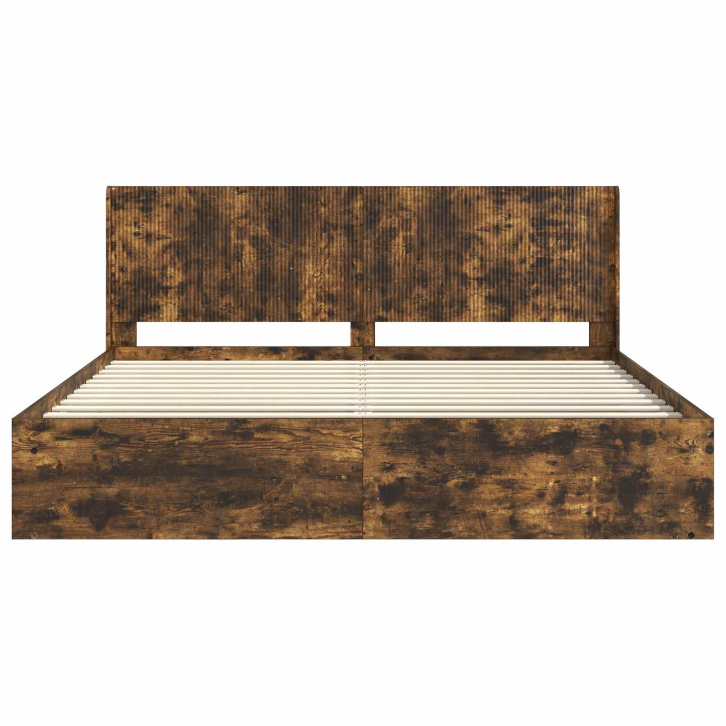 Struttura del letto con stoccaggio e testata Rovere Fumo | homemem39