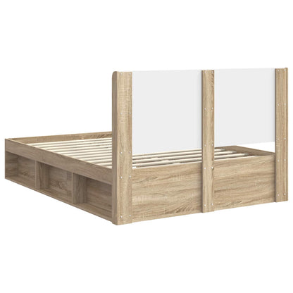 Struttura del letto con stoccaggio e testata 2 pz | homemem39