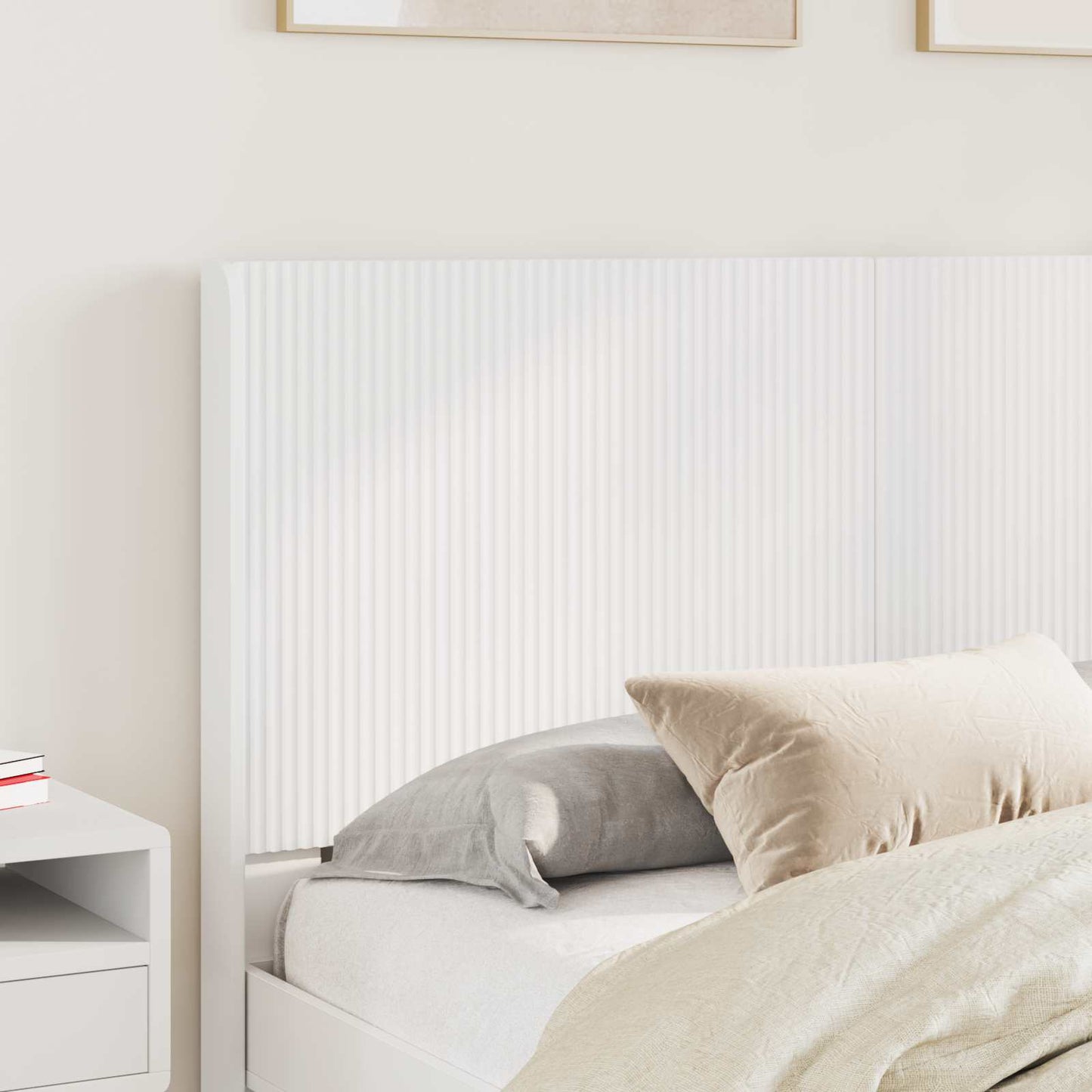 Struttura del letto con stoccaggio e testata Bianco | homemem39