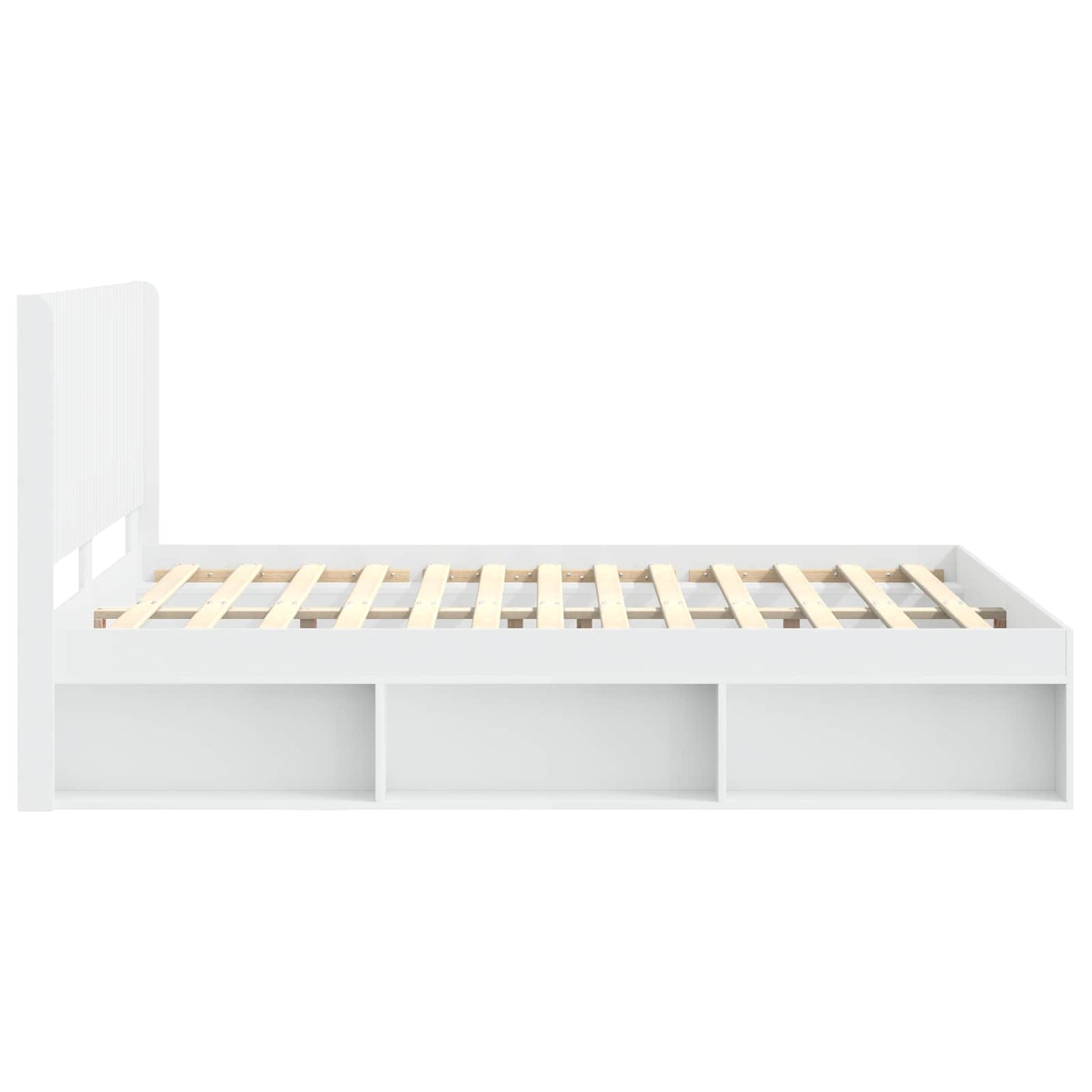 Struttura del letto con stoccaggio e testata Bianco | homemem39