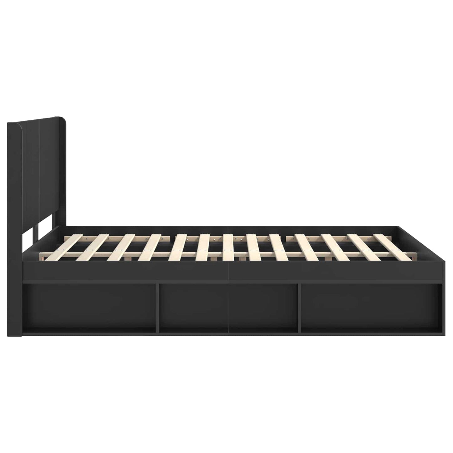 Struttura del letto con stoccaggio e testata Nero 150 x 200 cm | homemem39