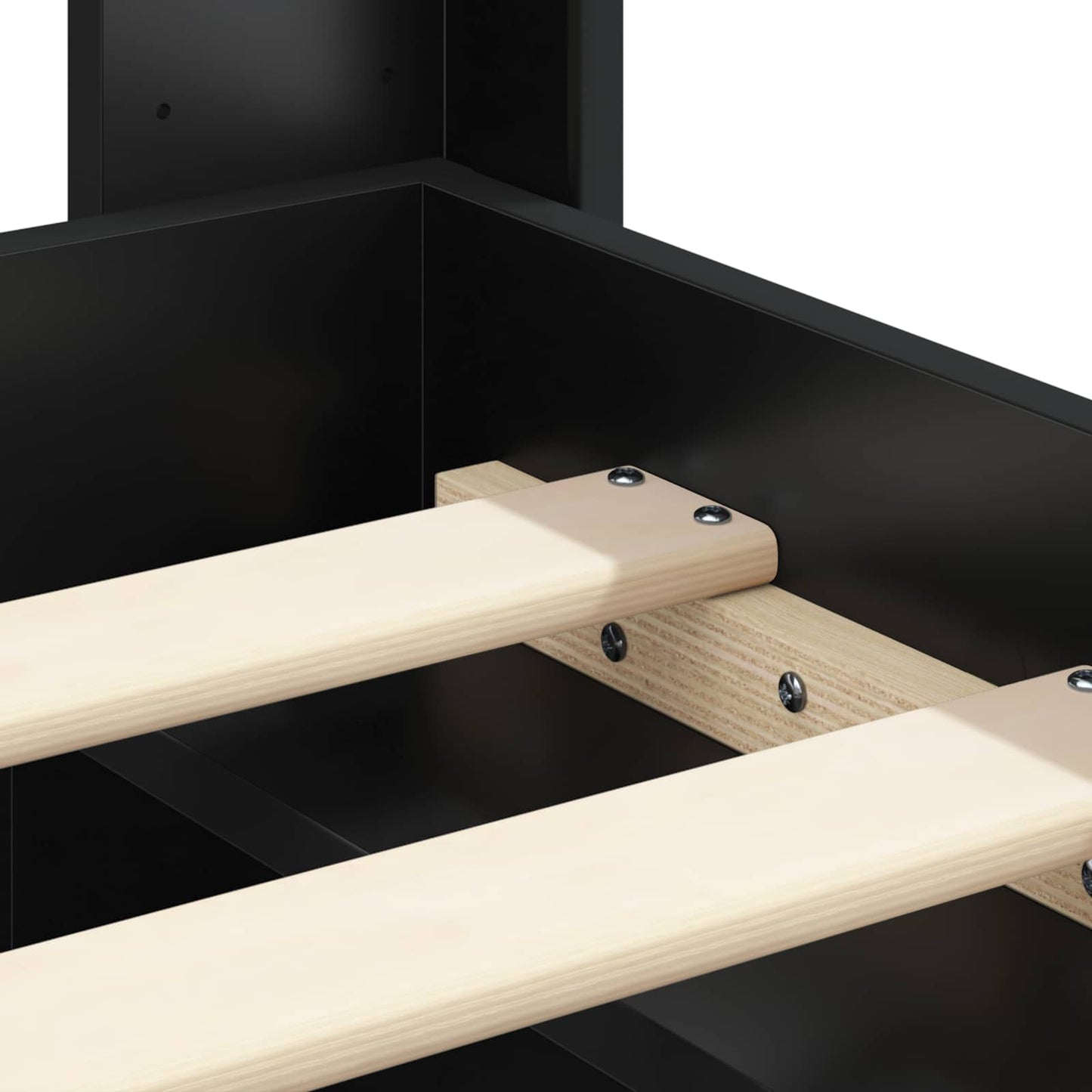 Struttura del letto con stoccaggio e testata Nero 140 x 200 cm | homemem39