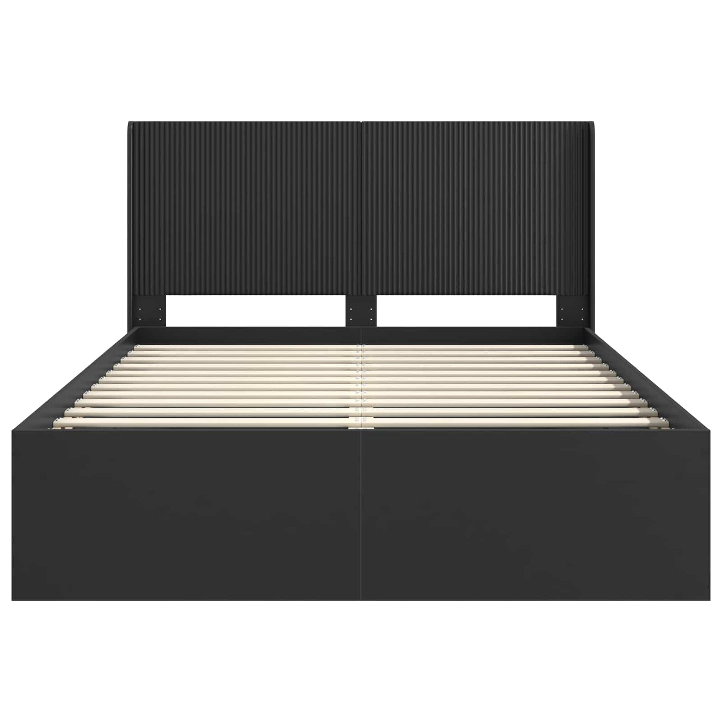 Struttura del letto con stoccaggio e testata Nero 140 x 200 cm | homemem39