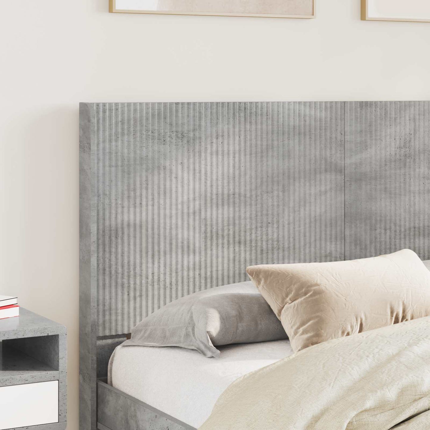 Struttura del letto con stoccaggio e testata Grigio Cemento | homemem39