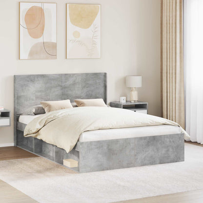 Struttura del letto con stoccaggio e testata Grigio Cemento | homemem39