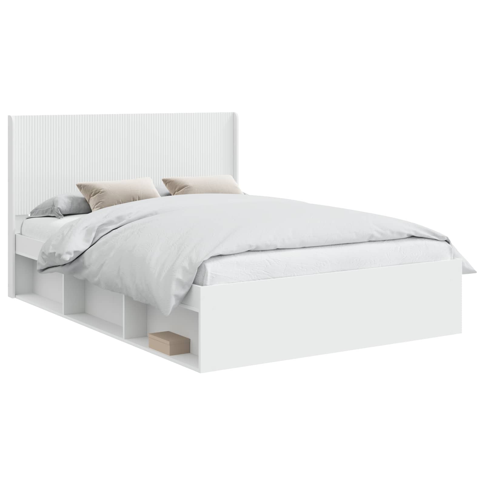 Struttura del letto con stoccaggio e testata 3 pcs | homemem39