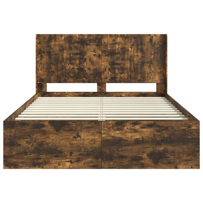 Struttura del letto con stoccaggio e testata Rovere Fumo | homemem39