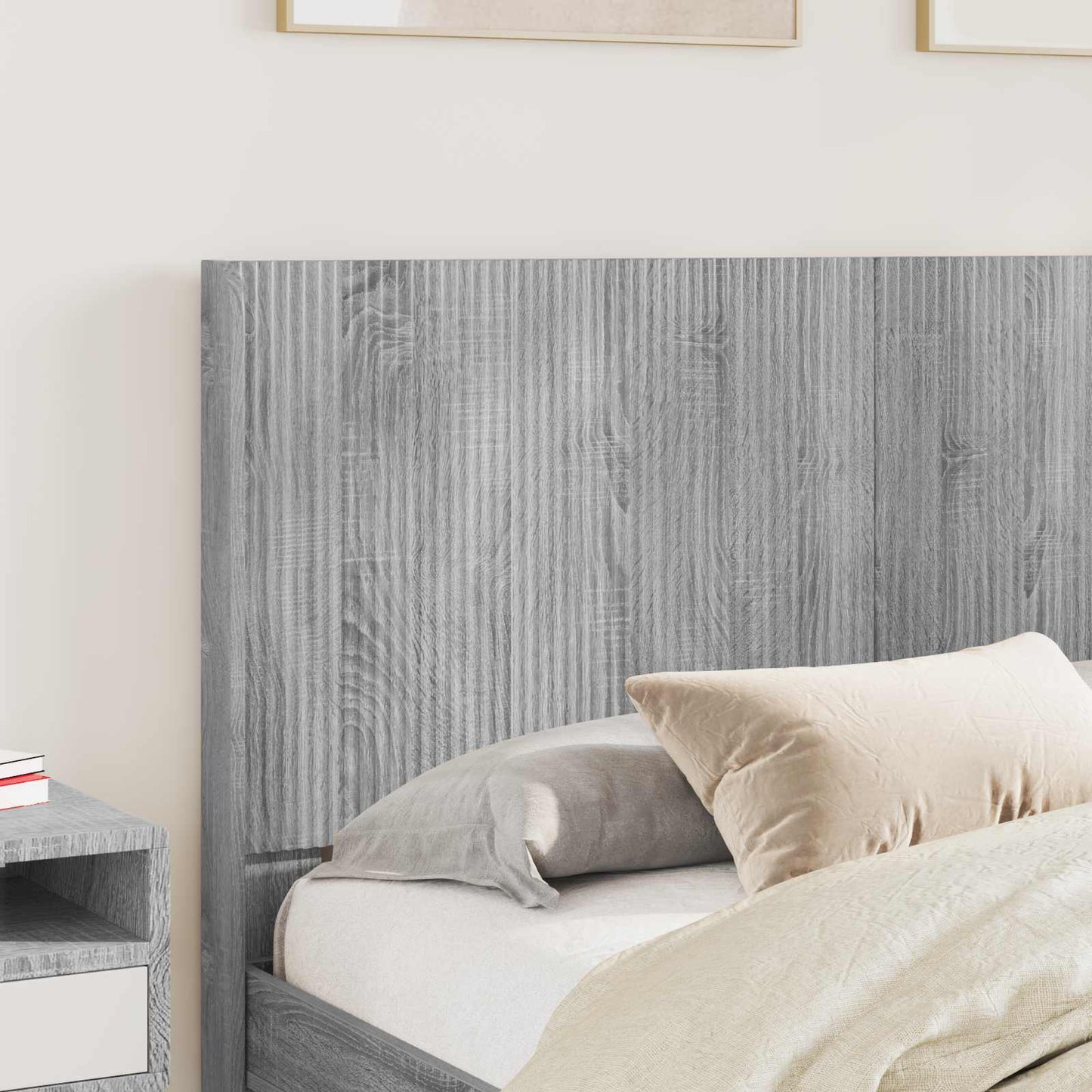 Struttura del letto con stoccaggio e testata Grigio Sonoma | homemem39